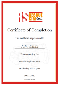 Training Certificate for Firefighters